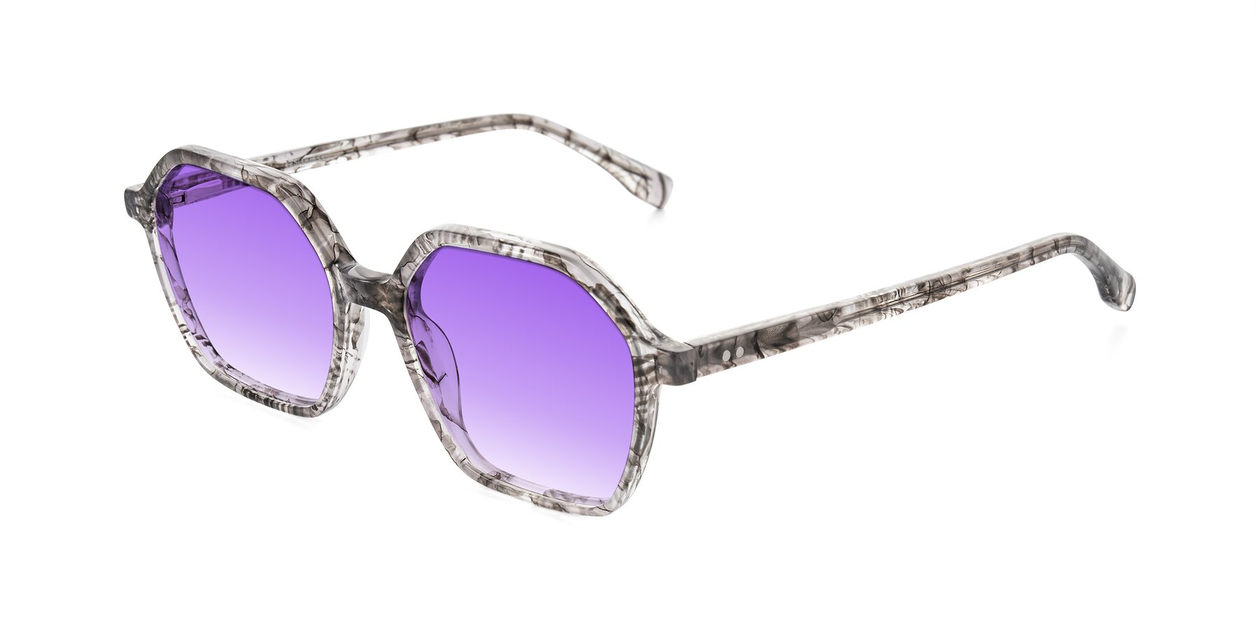 Angle of Hortale in Gray Tortoise with Purple Gradient Lenses