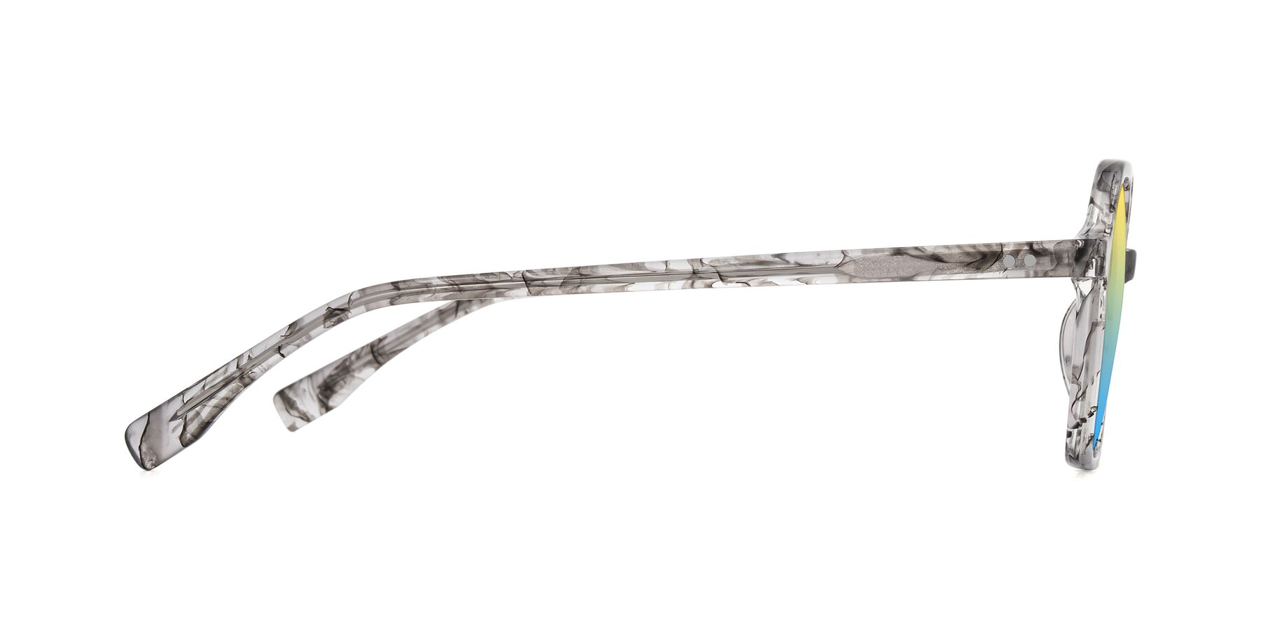 Side of Hortale in Gray Tortoise with Yellow / Blue Gradient Lenses