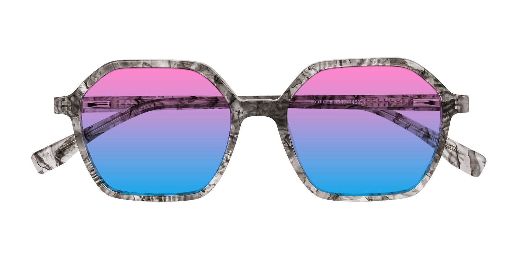 Folded Front of Hortale in Gray Tortoise with Pink / Blue Gradient Lenses