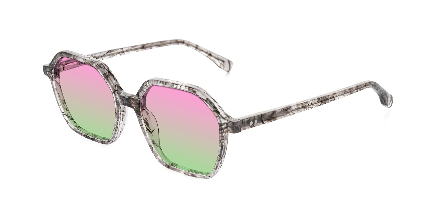 Angle of Hortale in Gray Tortoise with Pink / Green Gradient Lenses