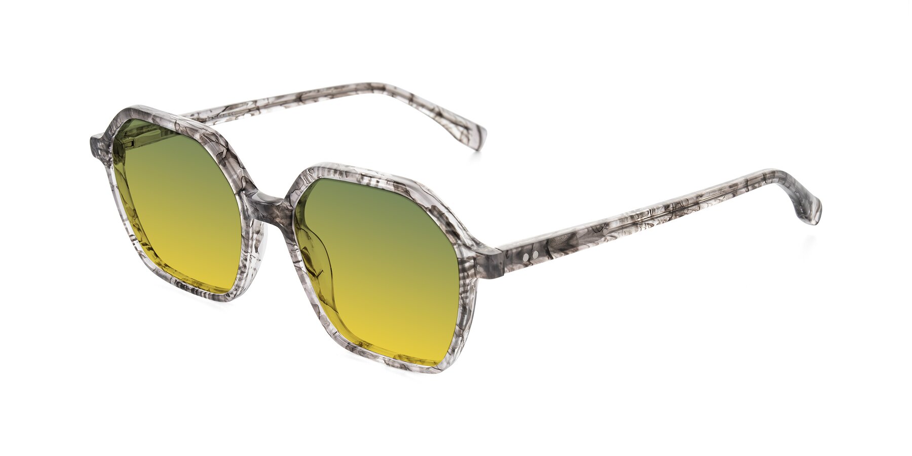 Angle of Hortale in Gray Tortoise with Green / Yellow Gradient Lenses