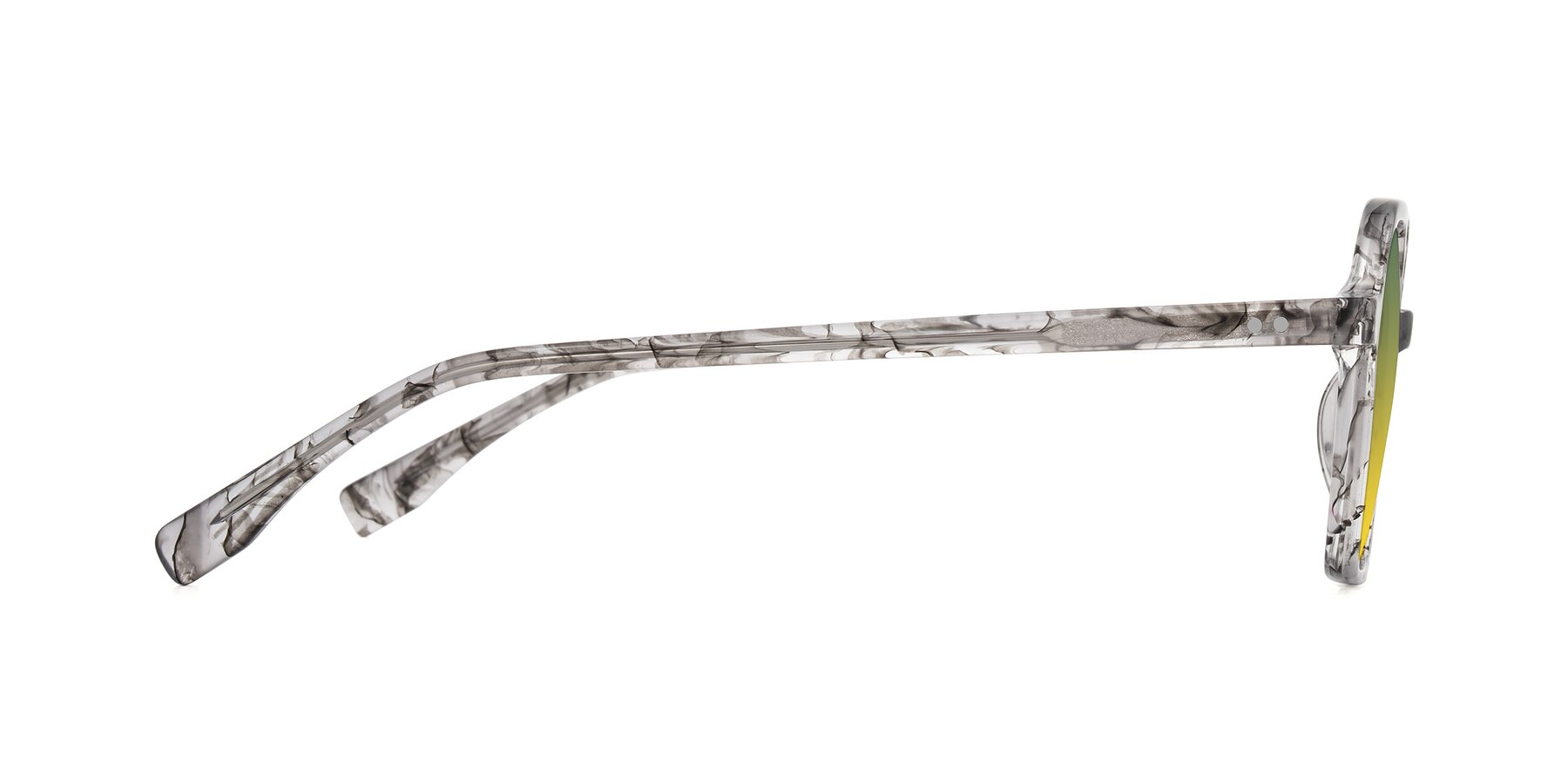 Side of Hortale in Gray Tortoise with Green / Yellow Gradient Lenses
