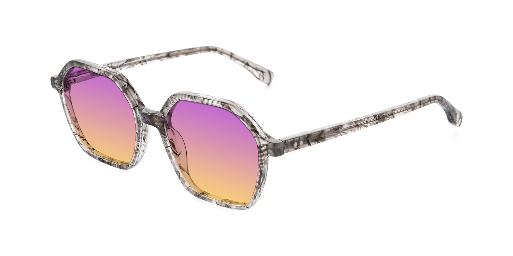 Angle of Hortale in Gray Tortoise with Purple / Yellow Gradient Lenses