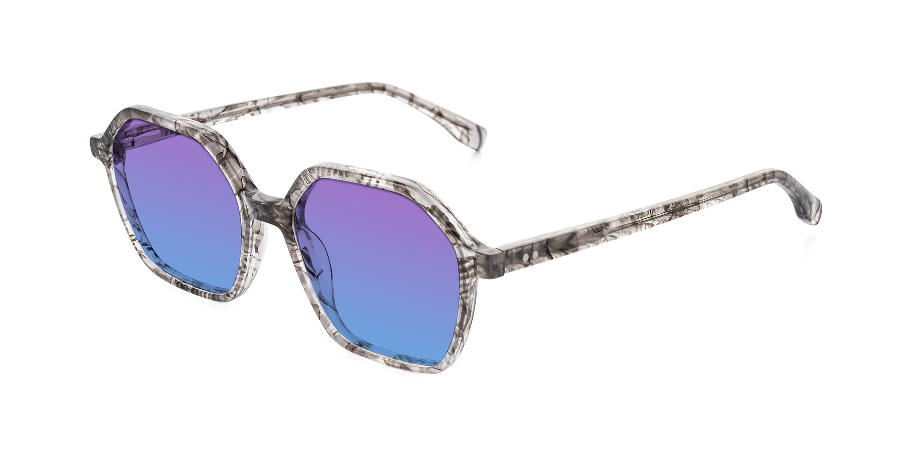 Angle of Hortale in Gray Tortoise with Purple / Blue Gradient Lenses