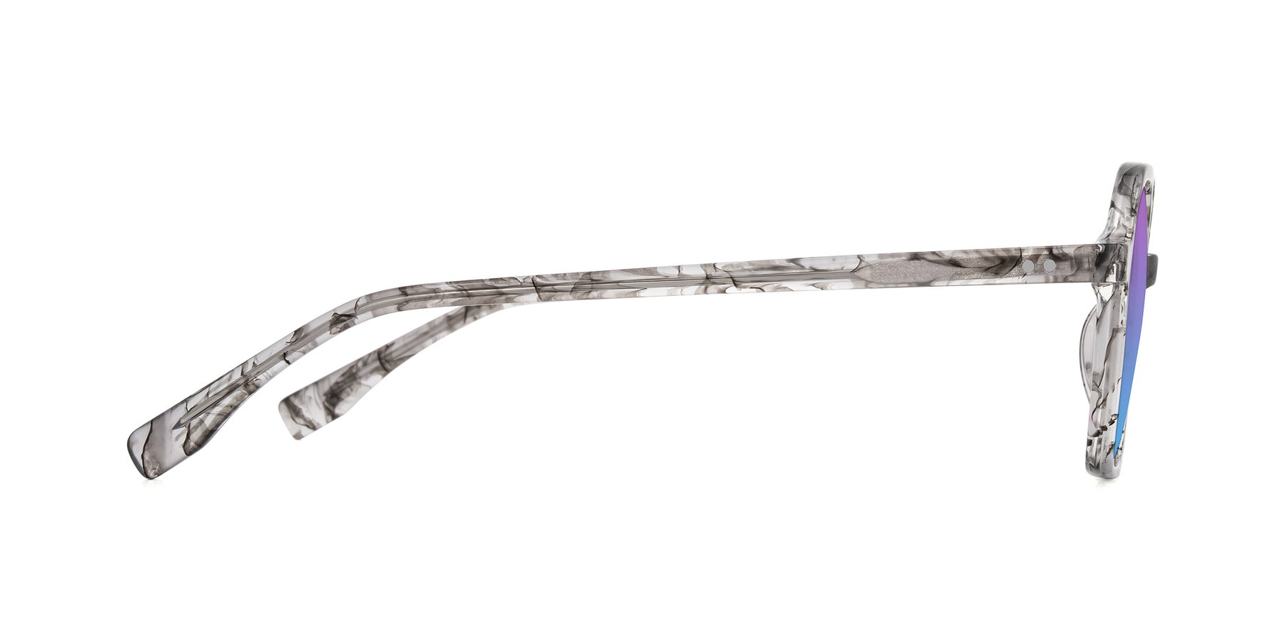 Side of Hortale in Gray Tortoise with Purple / Blue Gradient Lenses