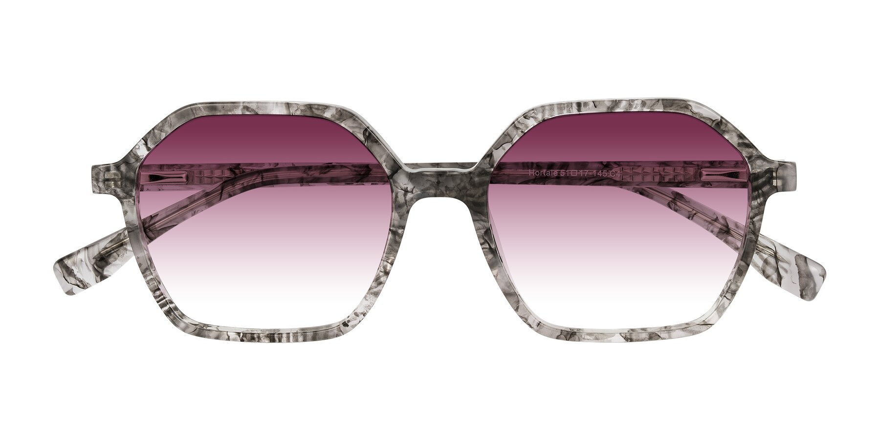 Folded Front of Hortale in Gray Tortoise with Wine Gradient Lenses