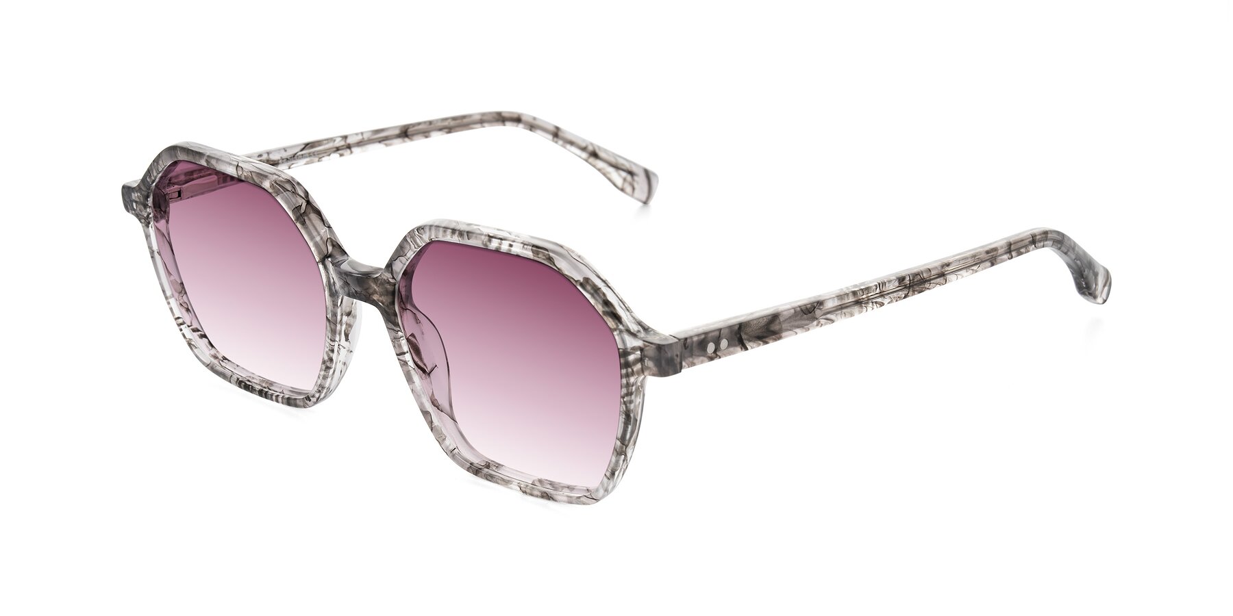 Angle of Hortale in Gray Tortoise with Wine Gradient Lenses