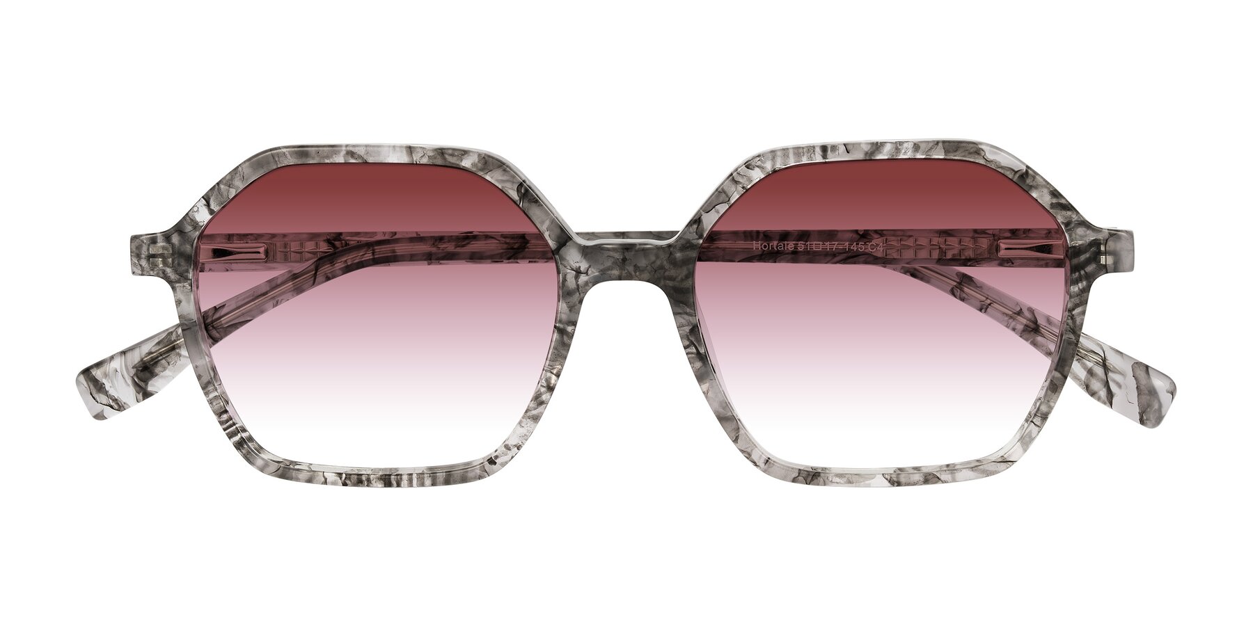 Folded Front of Hortale in Gray Tortoise with Garnet Gradient Lenses
