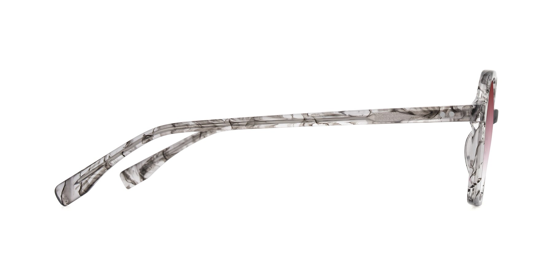Side of Hortale in Gray Tortoise with Garnet Gradient Lenses