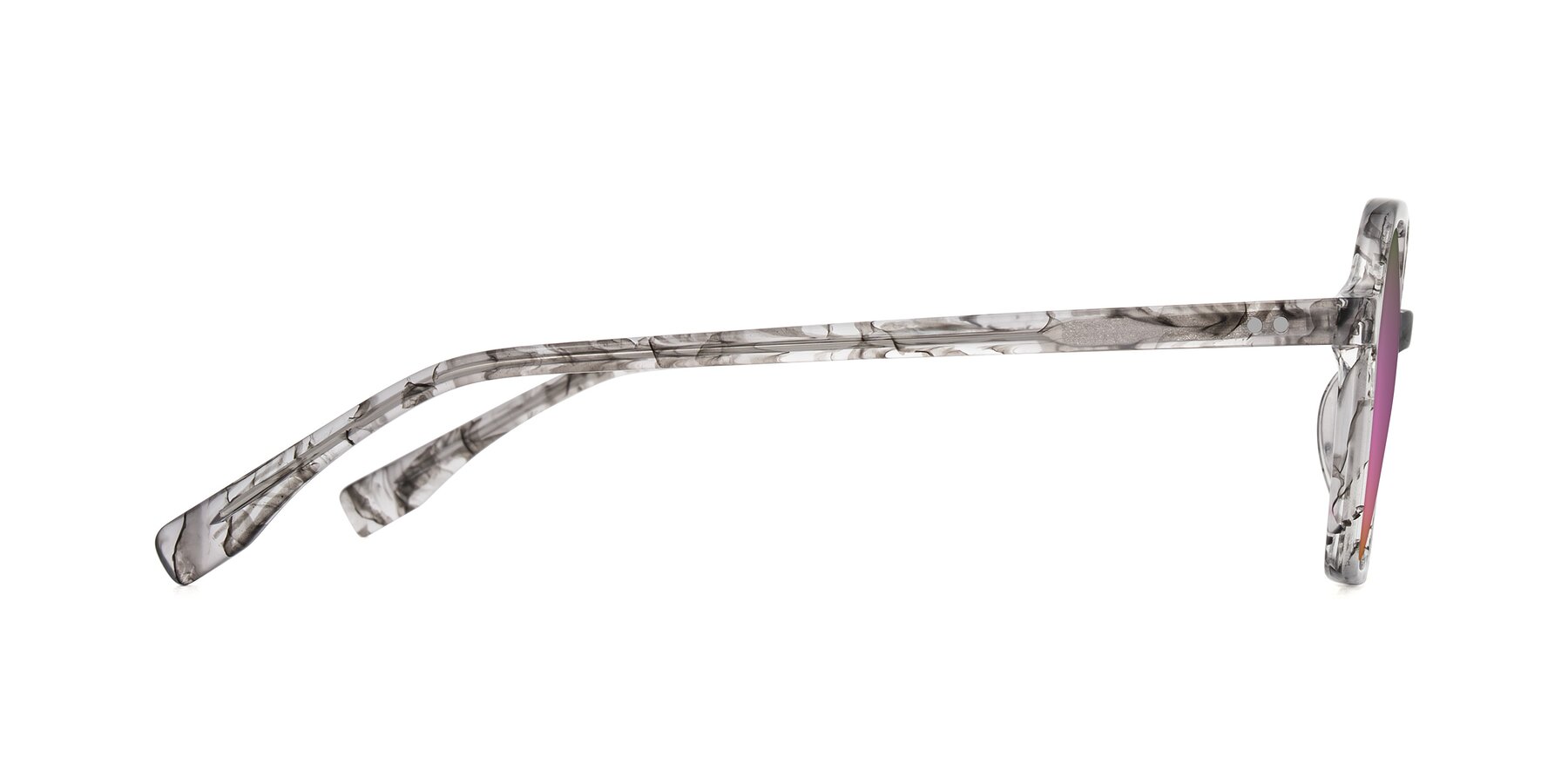 Side of Hortale in Gray Tortoise with Pink Mirrored Lenses