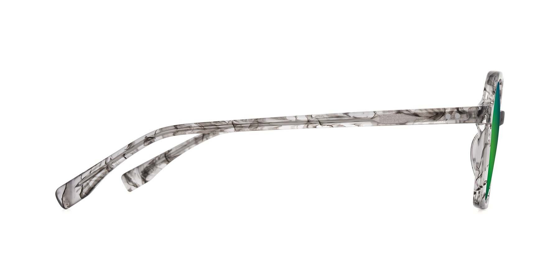 Side of Hortale in Gray Tortoise with Green Mirrored Lenses