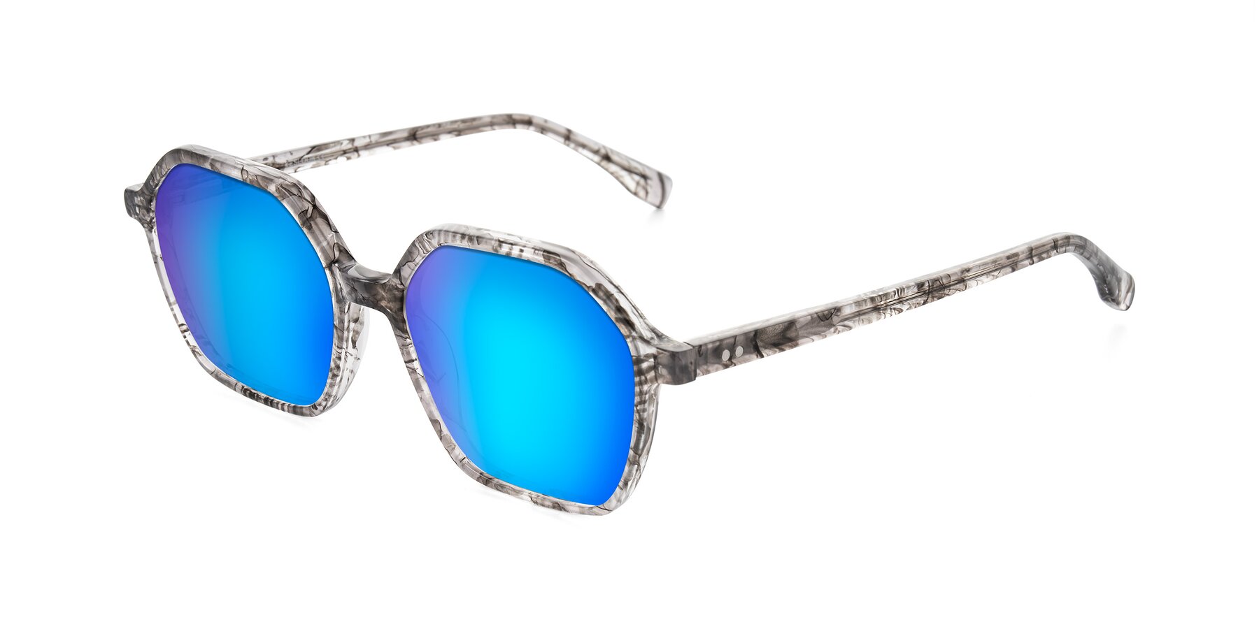 Angle of Hortale in Gray Tortoise with Blue Mirrored Lenses