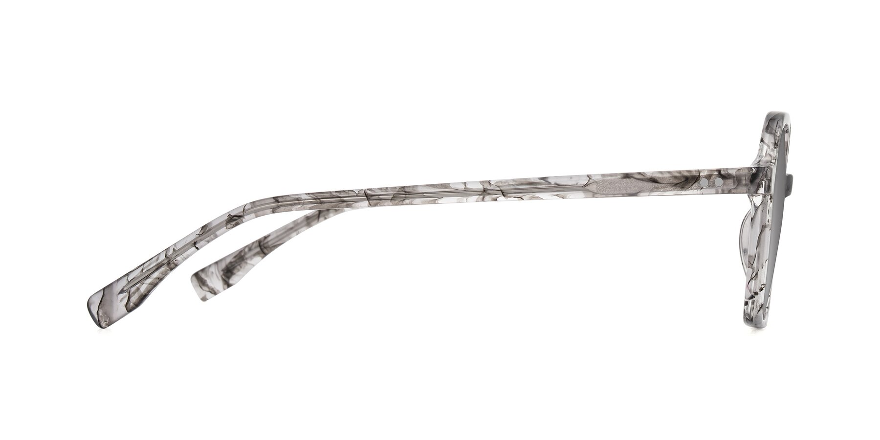 Side of Hortale in Gray Tortoise with Silver Mirrored Lenses