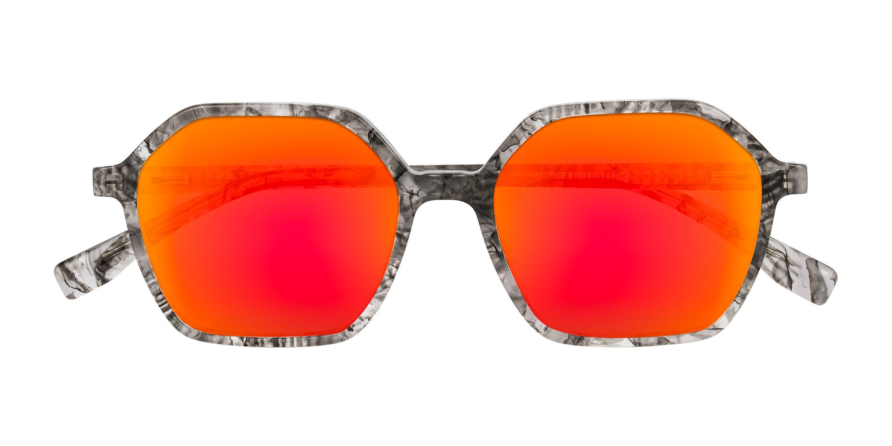 Folded Front of Hortale in Gray Tortoise with Red Gold Mirrored Lenses