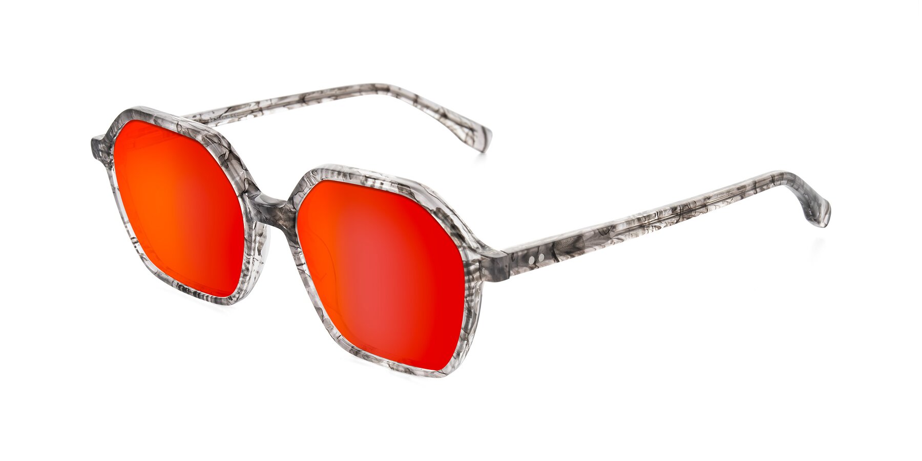 Angle of Hortale in Gray Tortoise with Red Gold Mirrored Lenses