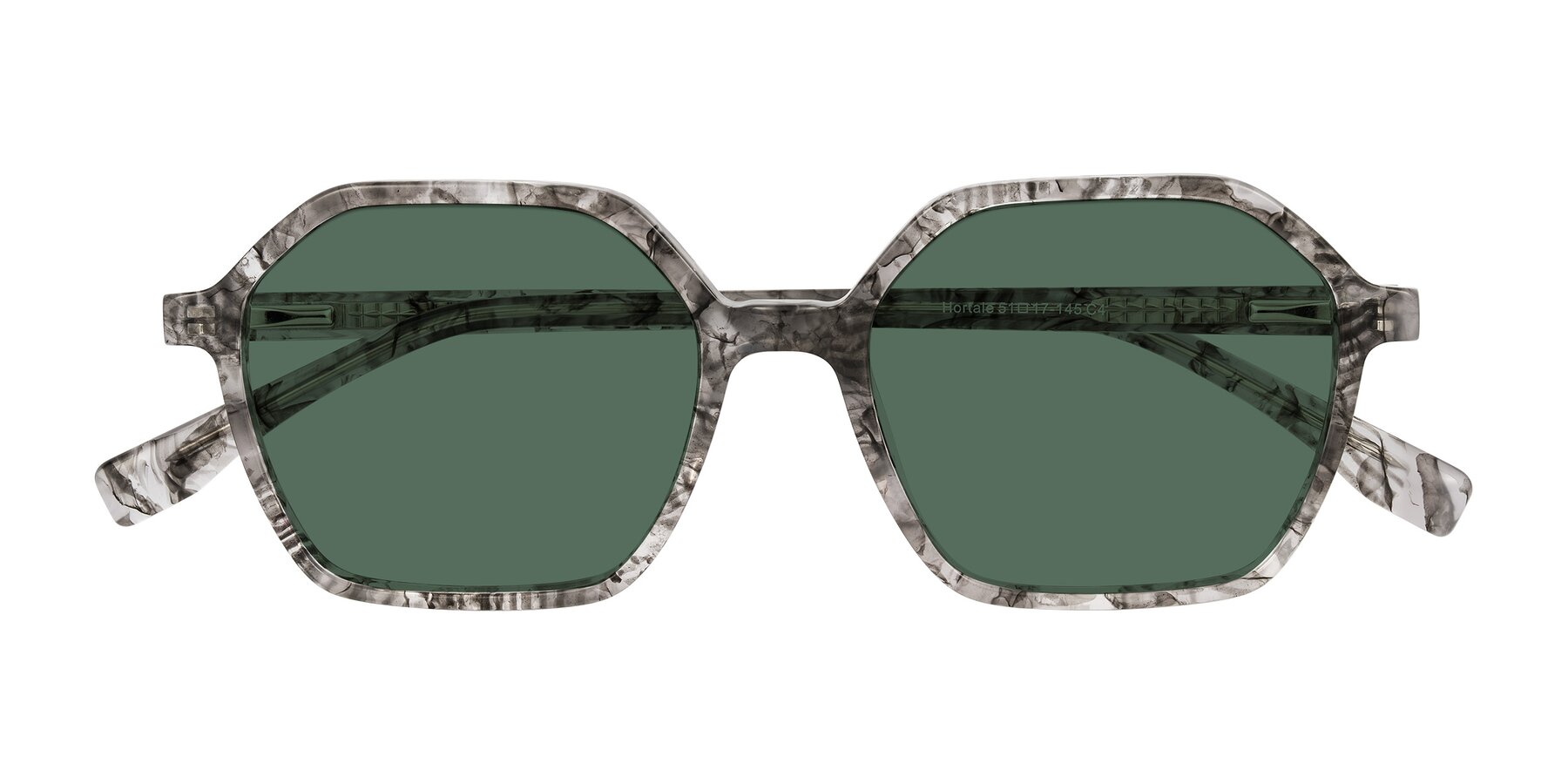 Folded Front of Hortale in Gray Tortoise with Green Polarized Lenses
