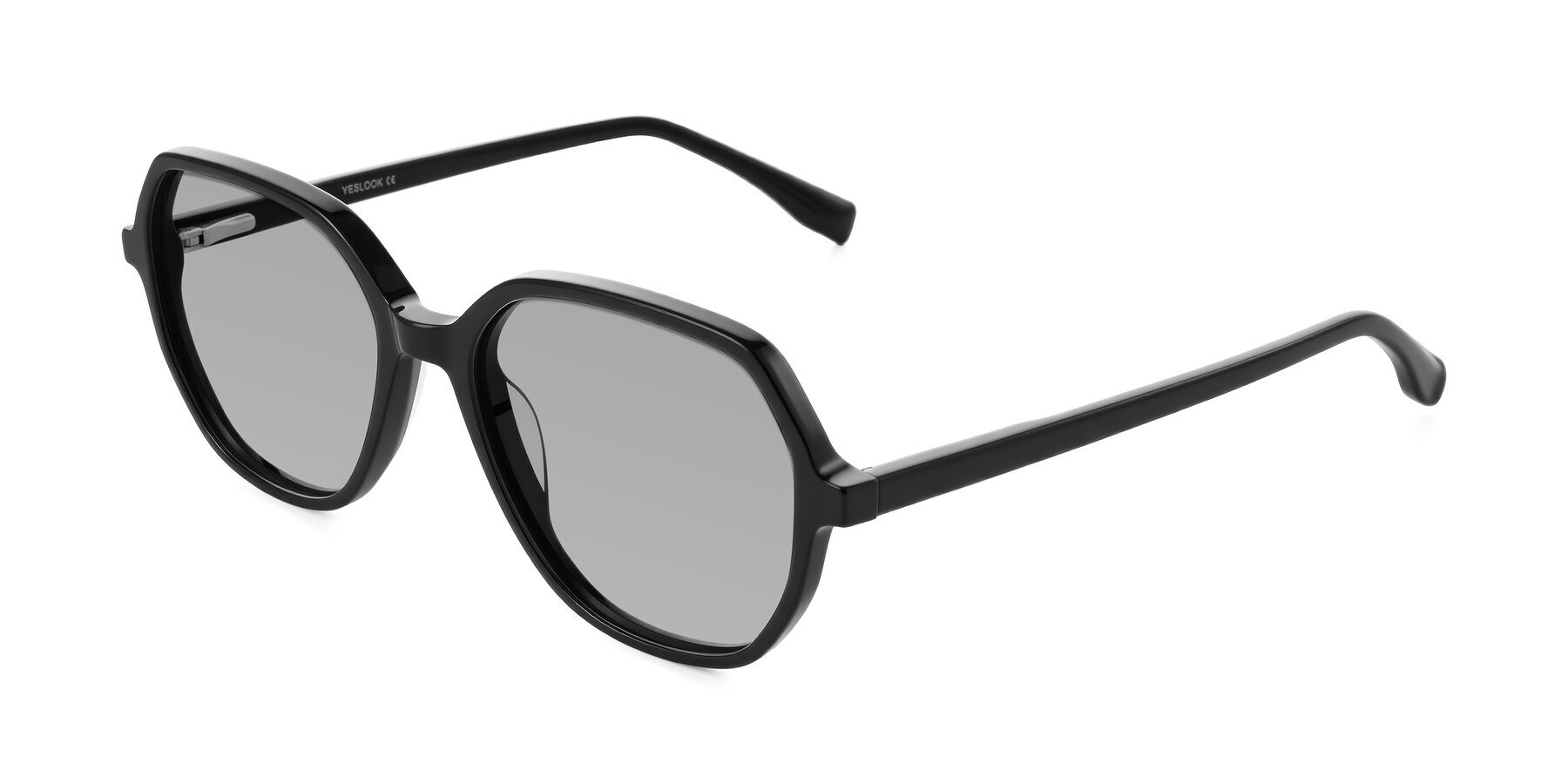 Angle of Avenite in Black with Light Gray Tinted Lenses