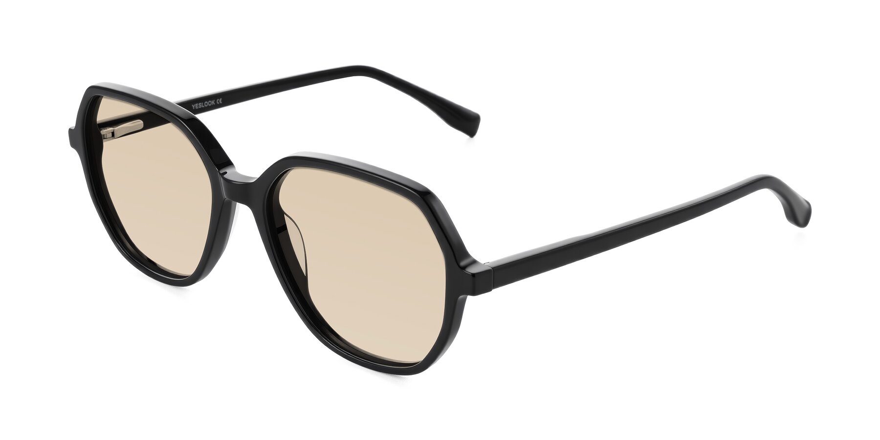 Angle of Avenite in Black with Light Brown Tinted Lenses