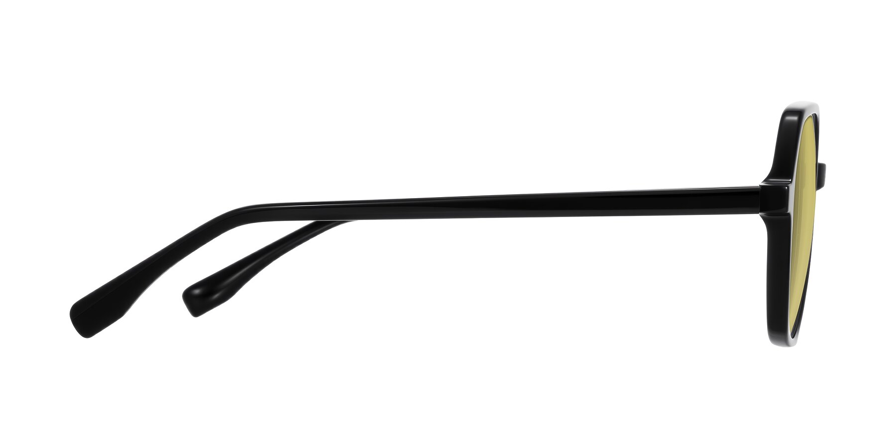 Side of Avenite in Black with Medium Champagne Tinted Lenses