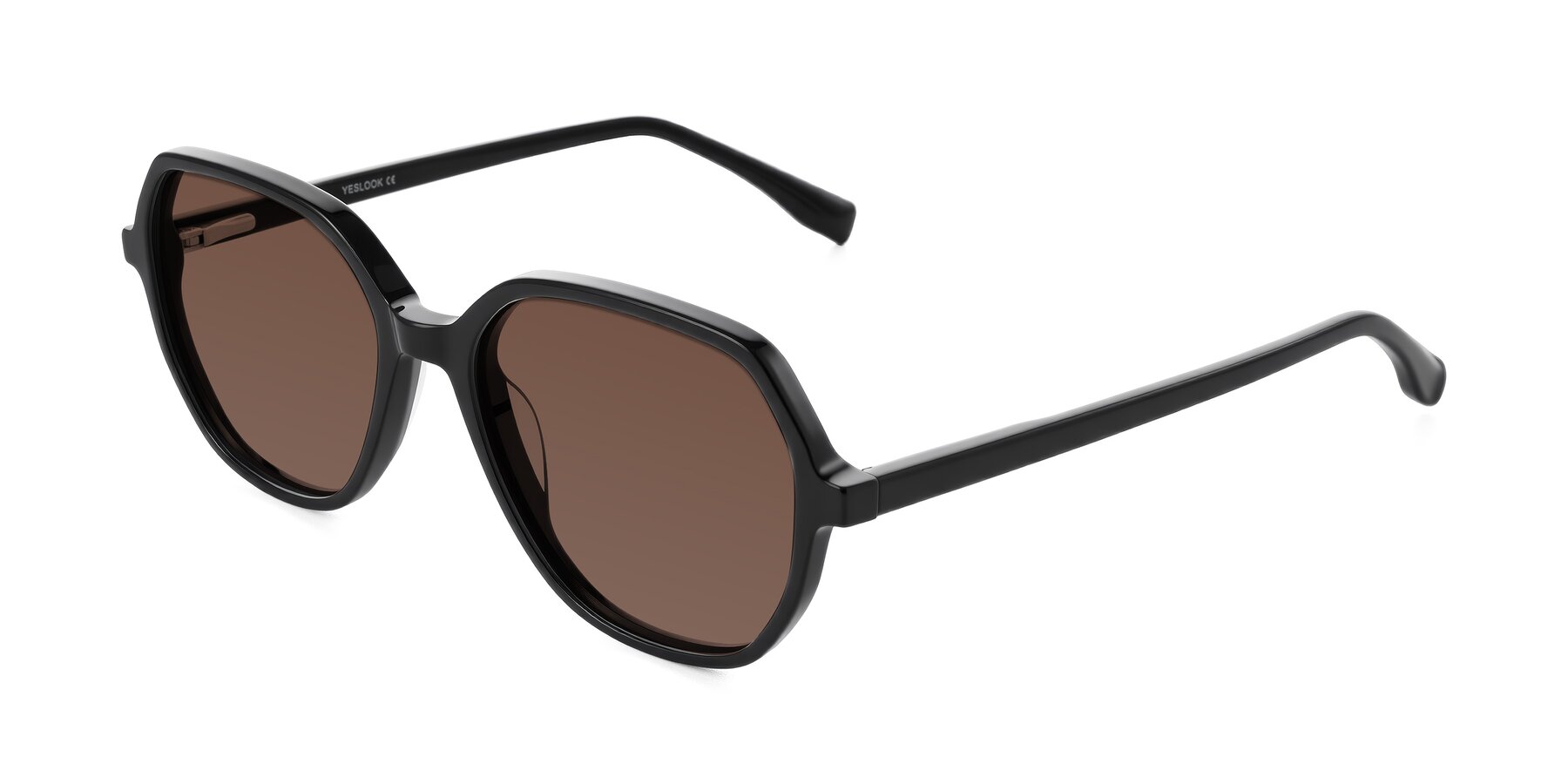 Angle of Avenite in Black with Brown Tinted Lenses