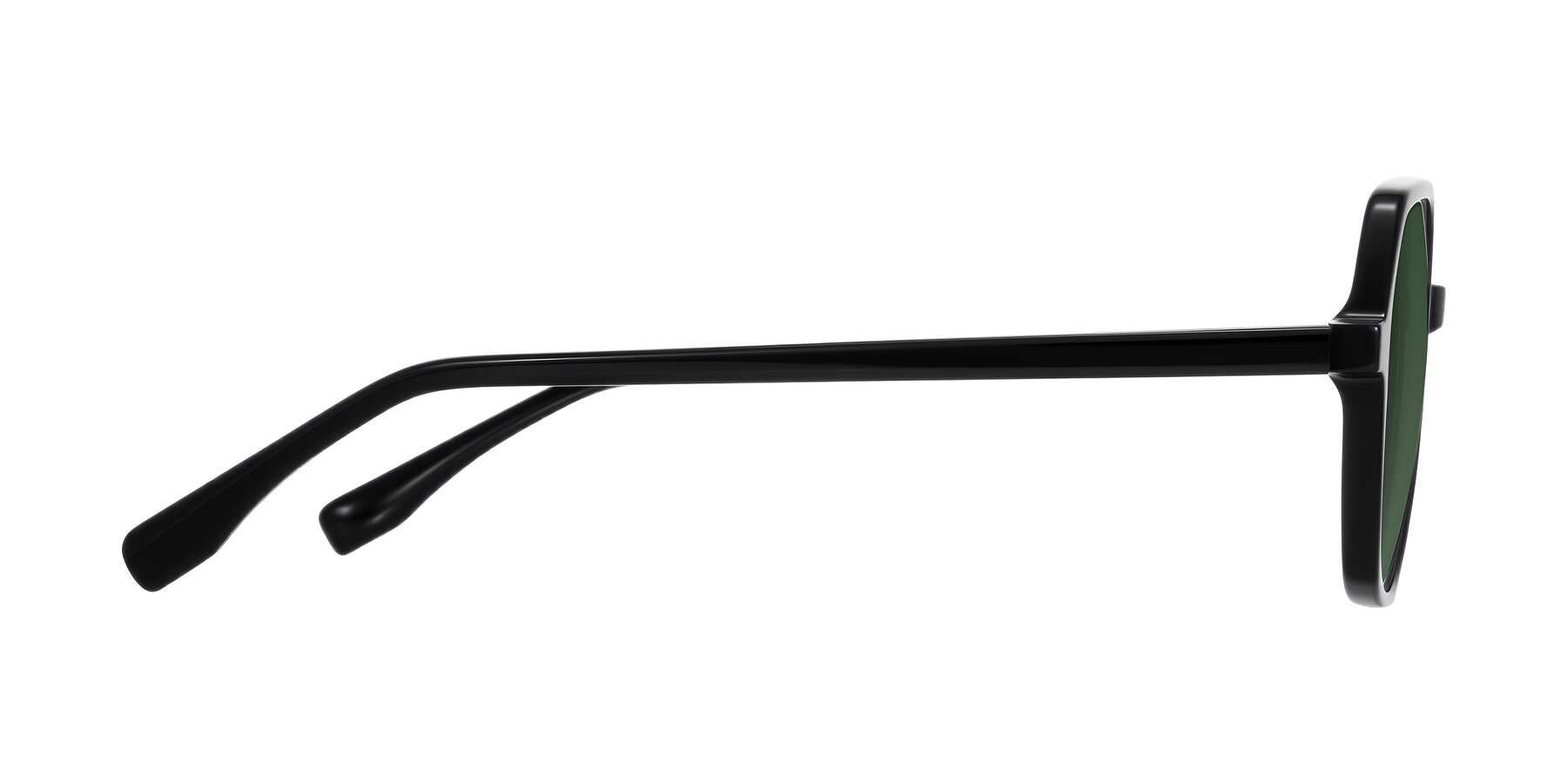 Side of Avenite in Black with Green Tinted Lenses