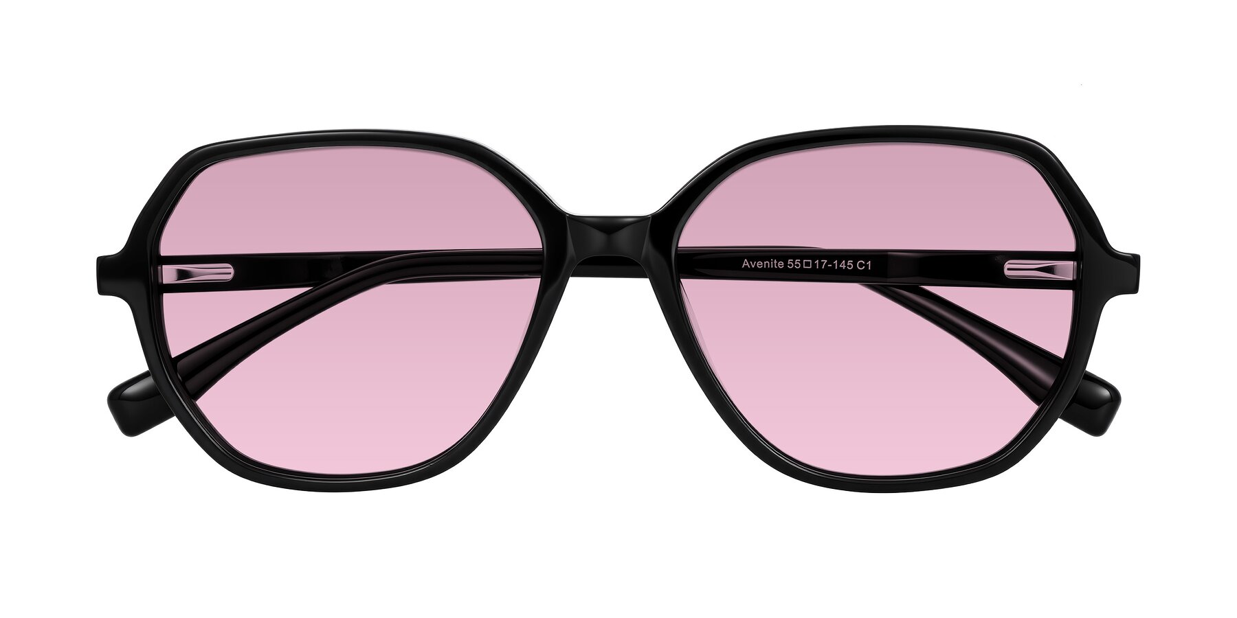 Folded Front of Avenite in Black with Light Wine Tinted Lenses