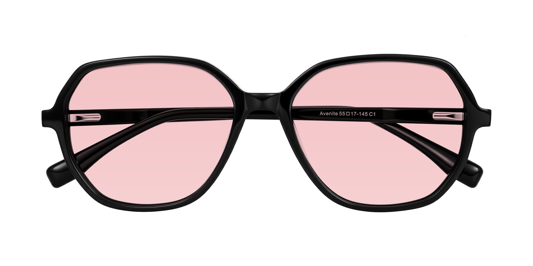Folded Front of Avenite in Black with Light Garnet Tinted Lenses