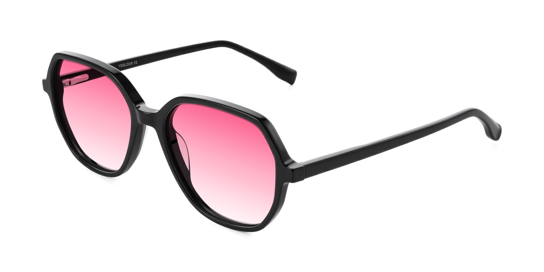 Angle of Avenite in Black with Pink Gradient Lenses