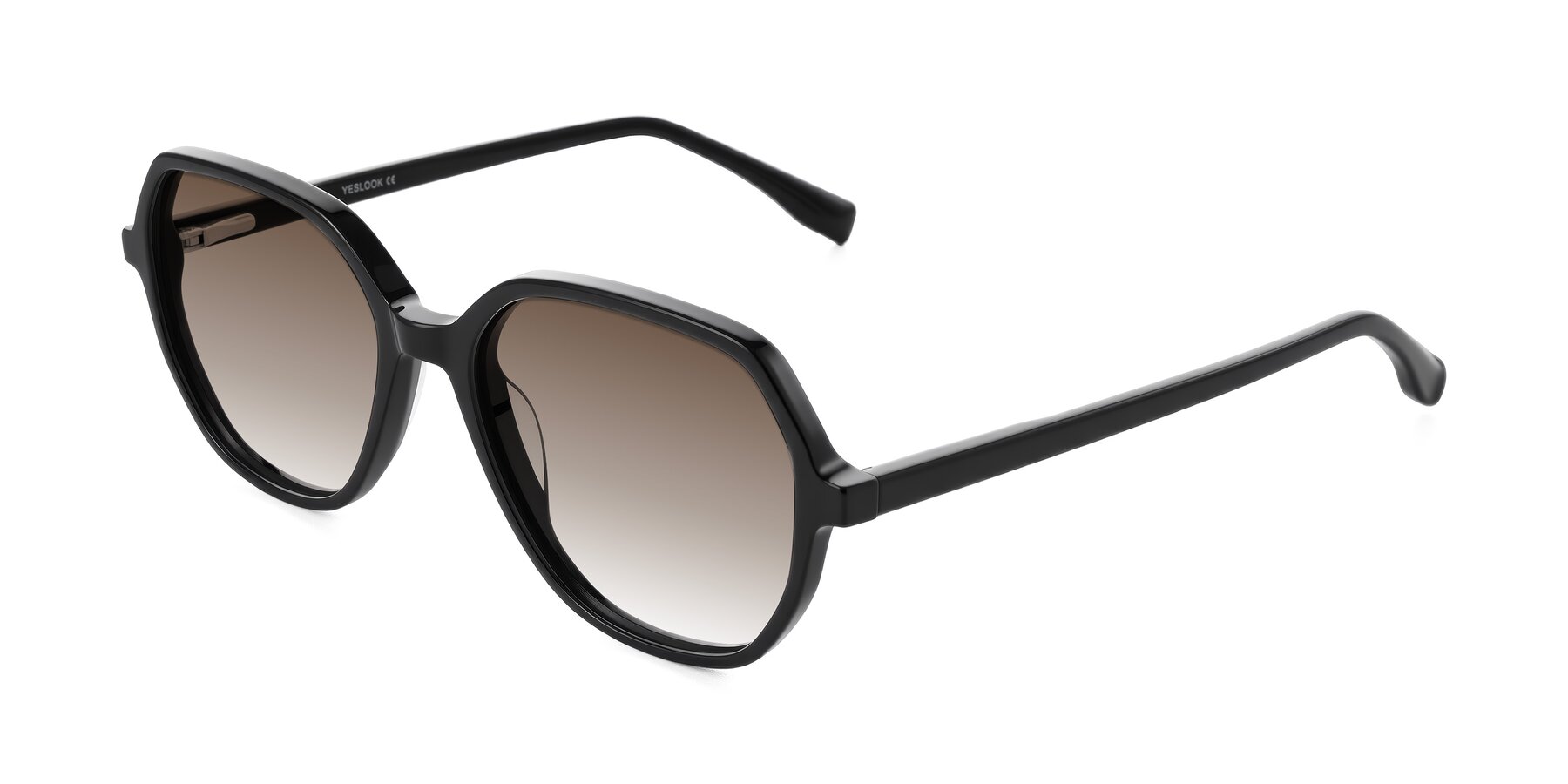 Angle of Avenite in Black with Brown Gradient Lenses