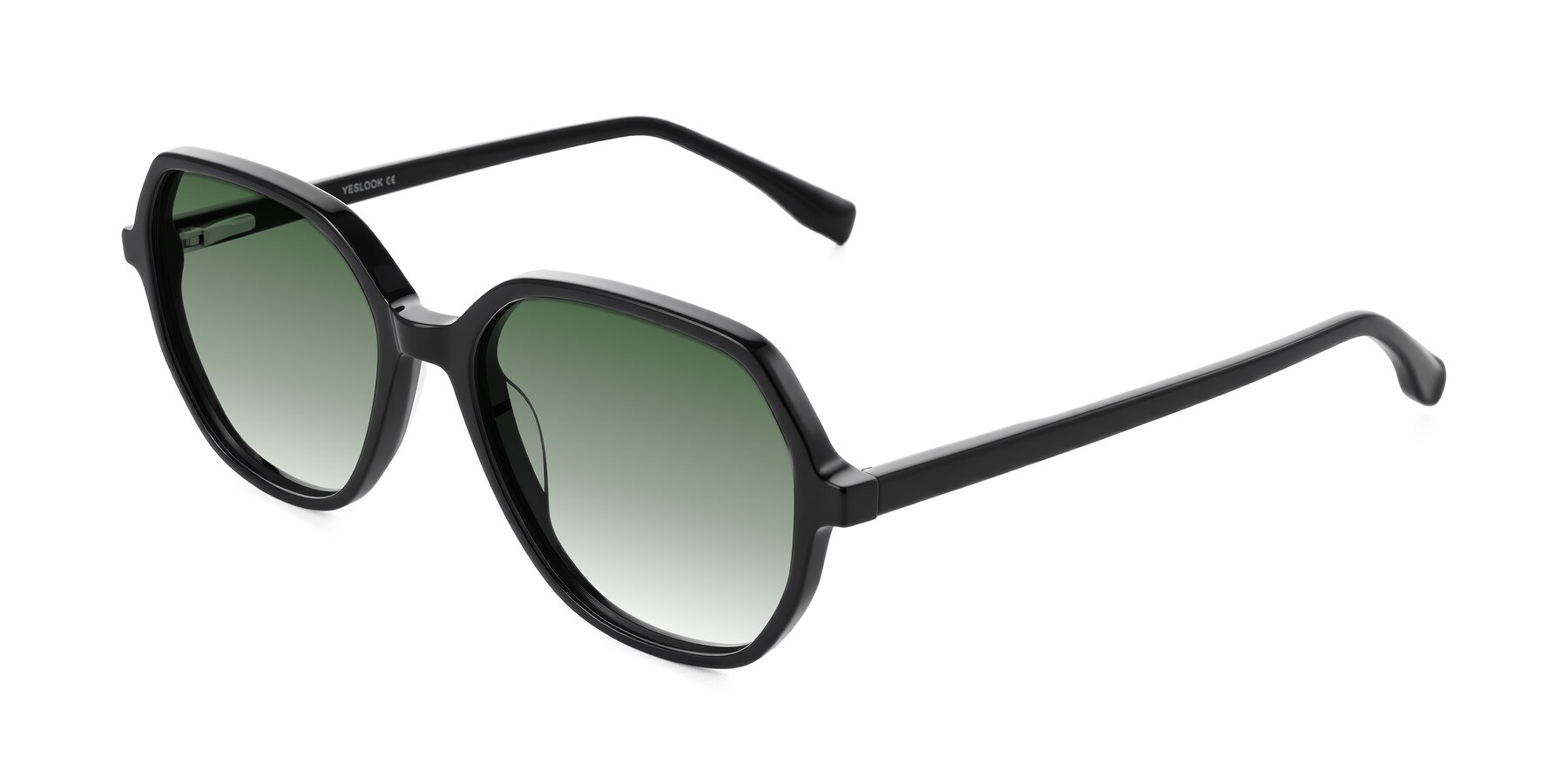 Angle of Avenite in Black with Green Gradient Lenses