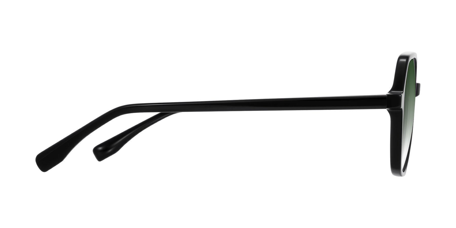 Side of Avenite in Black with Green Gradient Lenses
