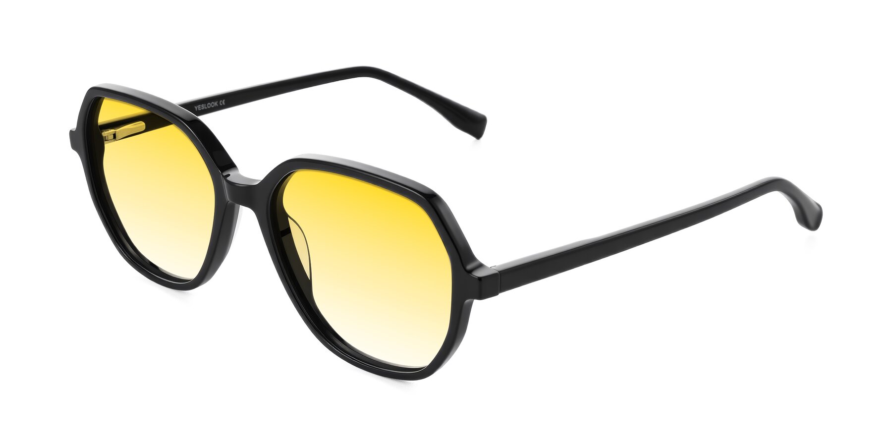 Angle of Avenite in Black with Yellow Gradient Lenses