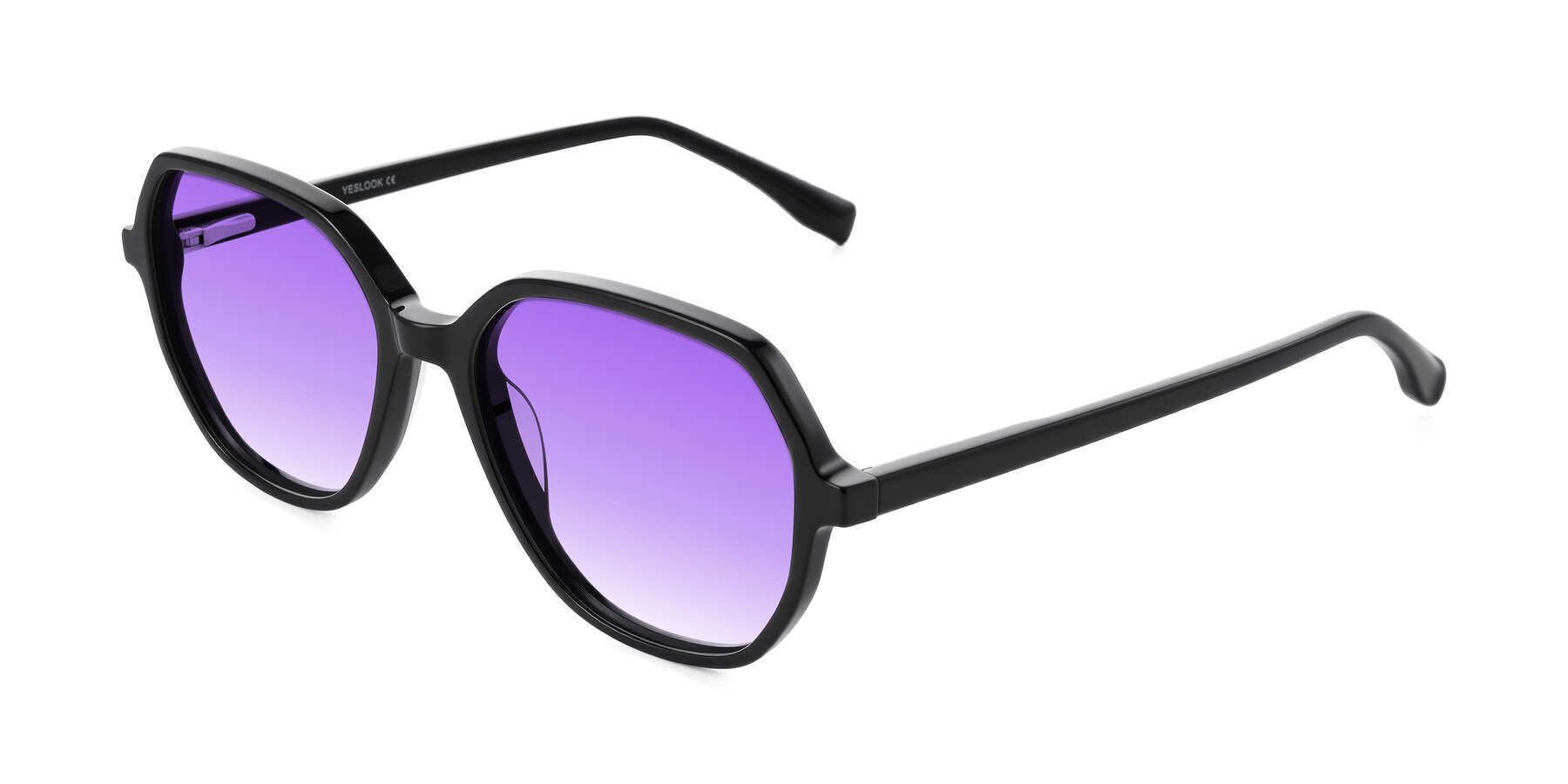 Angle of Avenite in Black with Purple Gradient Lenses