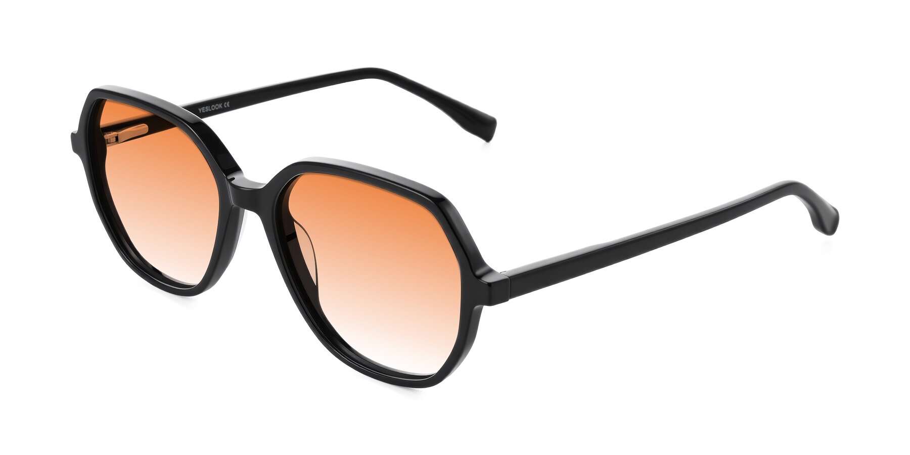 Angle of Avenite in Black with Orange Gradient Lenses
