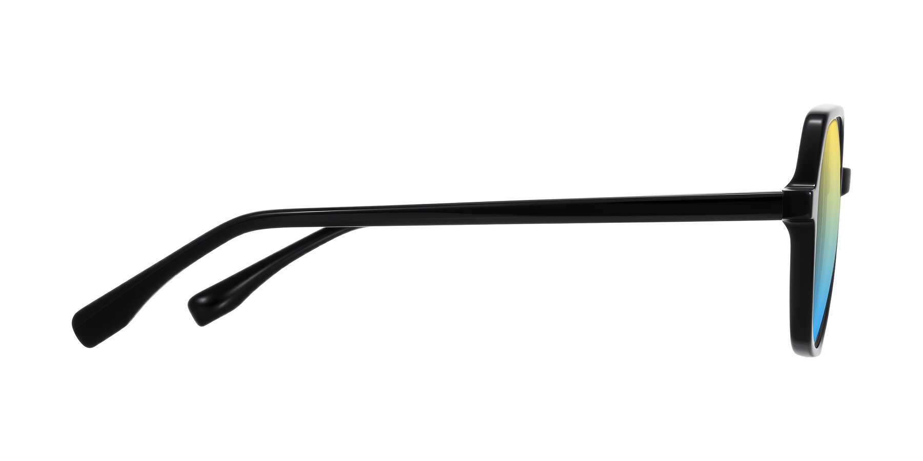 Side of Avenite in Black with Yellow / Blue Gradient Lenses