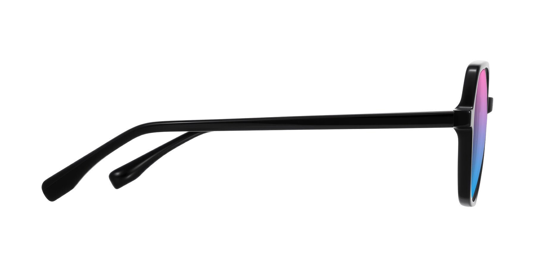 Side of Avenite in Black with Pink / Blue Gradient Lenses