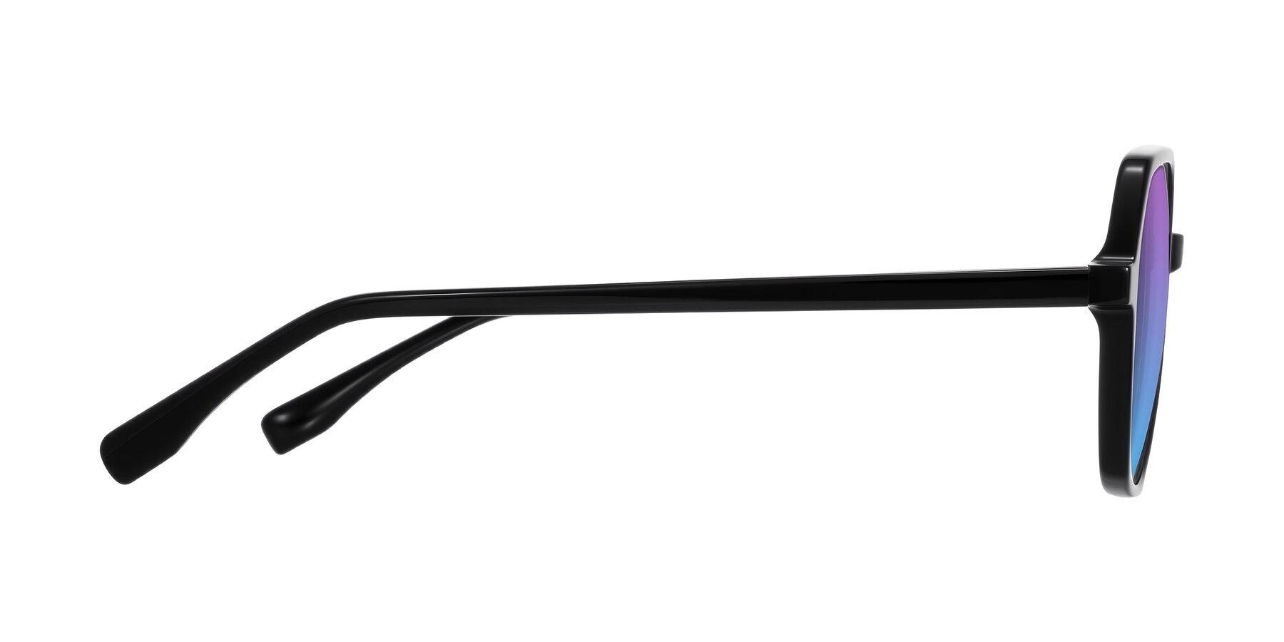 Side of Avenite in Black with Purple / Blue Gradient Lenses