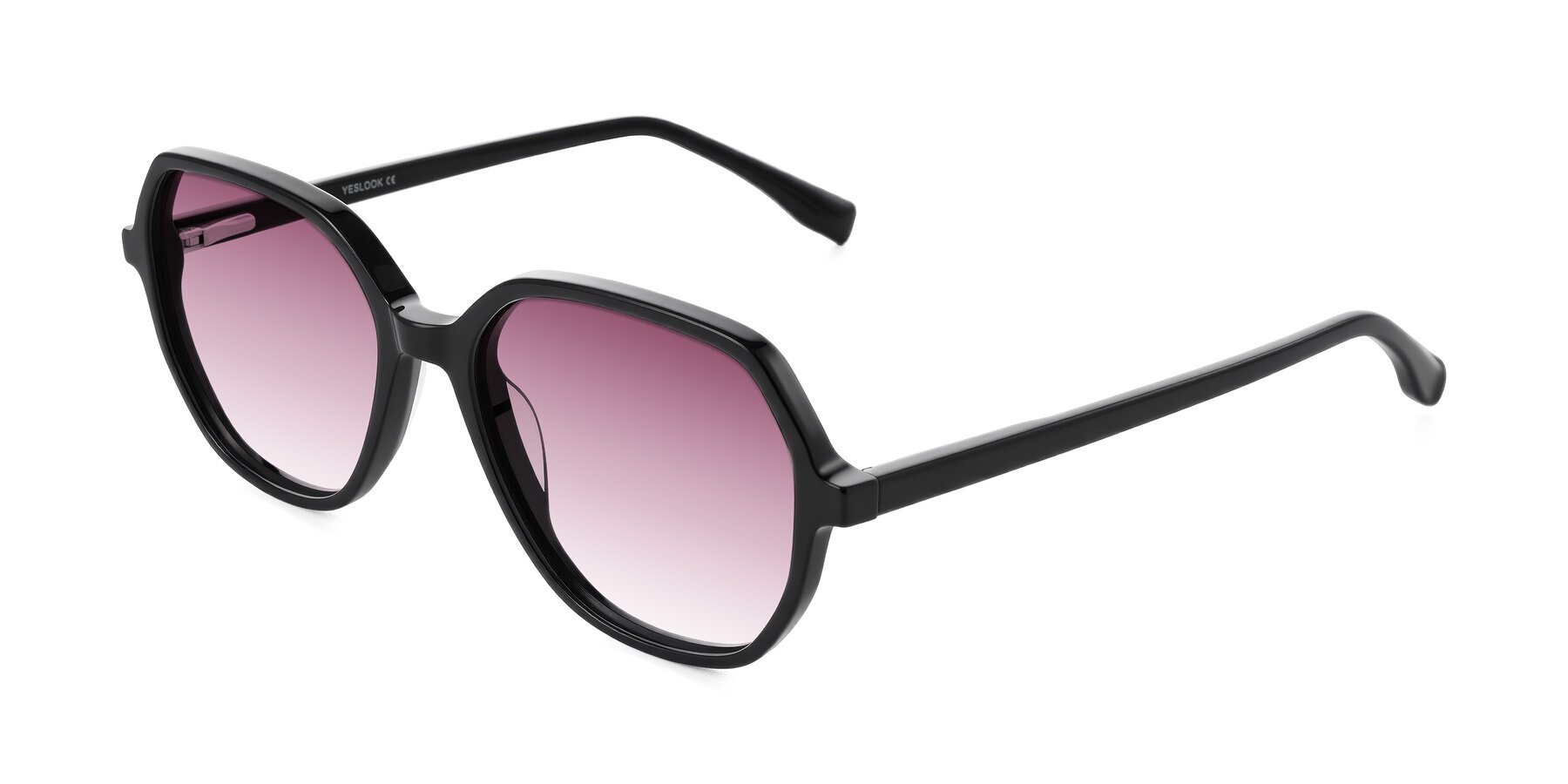 Angle of Avenite in Black with Wine Gradient Lenses