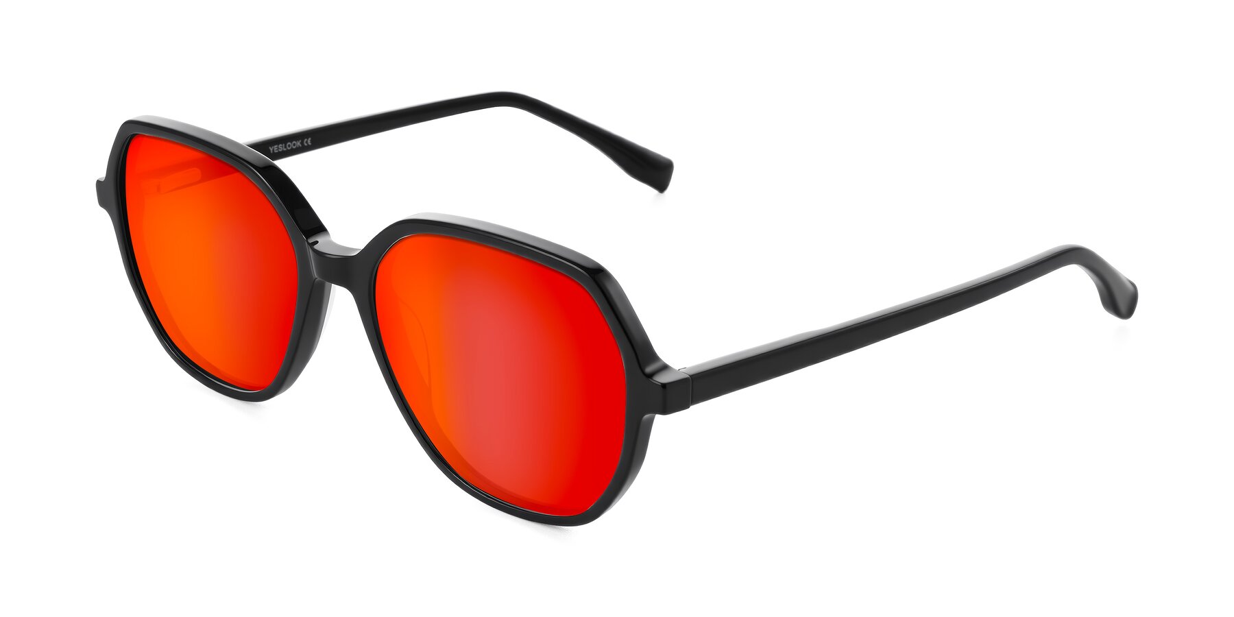 Angle of Avenite in Black with Red Gold Mirrored Lenses