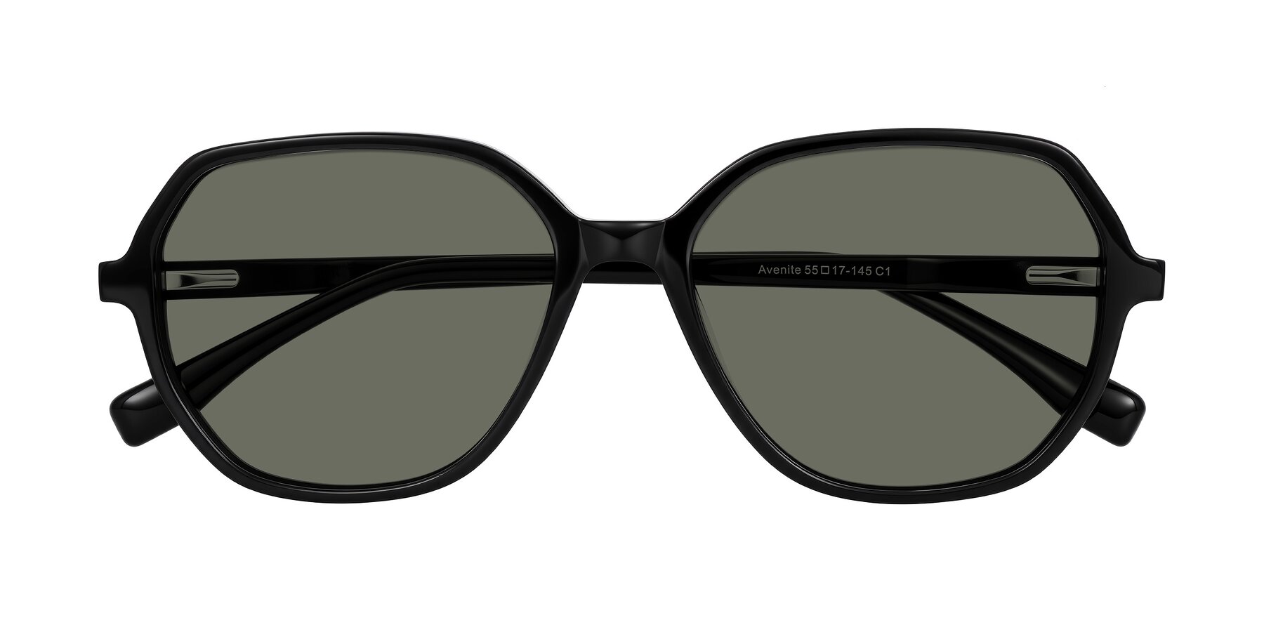 Folded Front of Avenite in Black with Gray Polarized Lenses