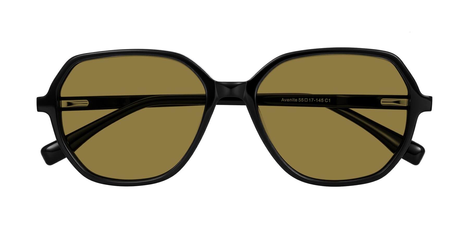 Folded Front of Avenite in Black with Brown Polarized Lenses
