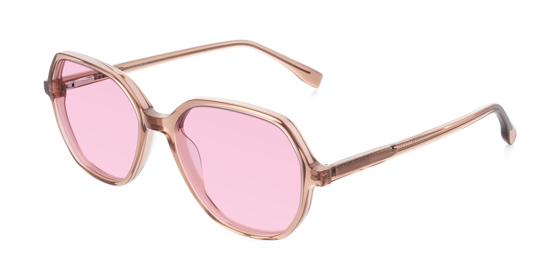 Angle of Avenite in Light Brown with Light Pink Tinted Lenses