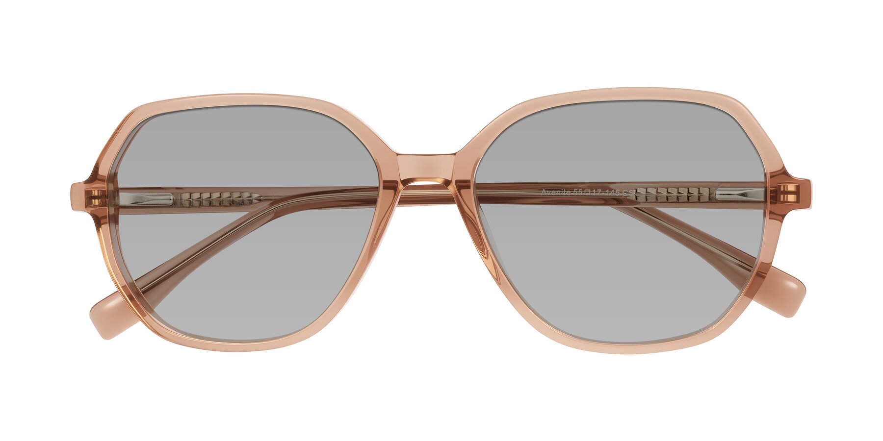 Folded Front of Avenite in Light Brown with Light Gray Tinted Lenses