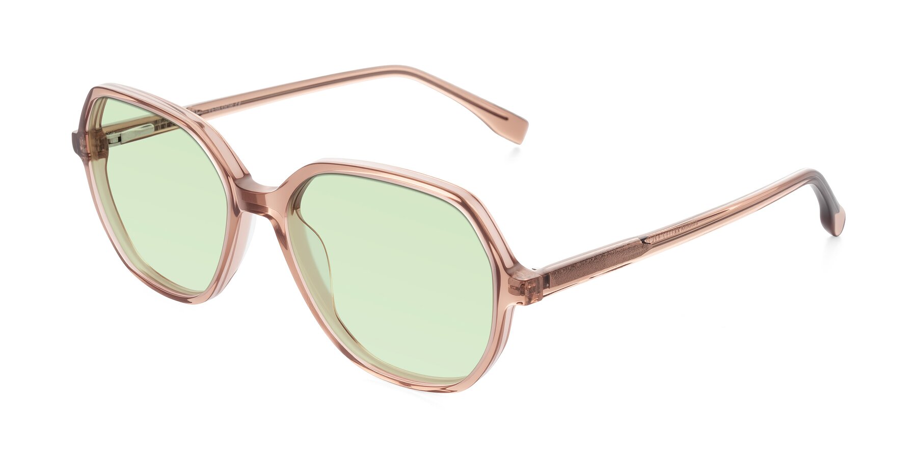 Angle of Avenite in Light Brown with Light Green Tinted Lenses
