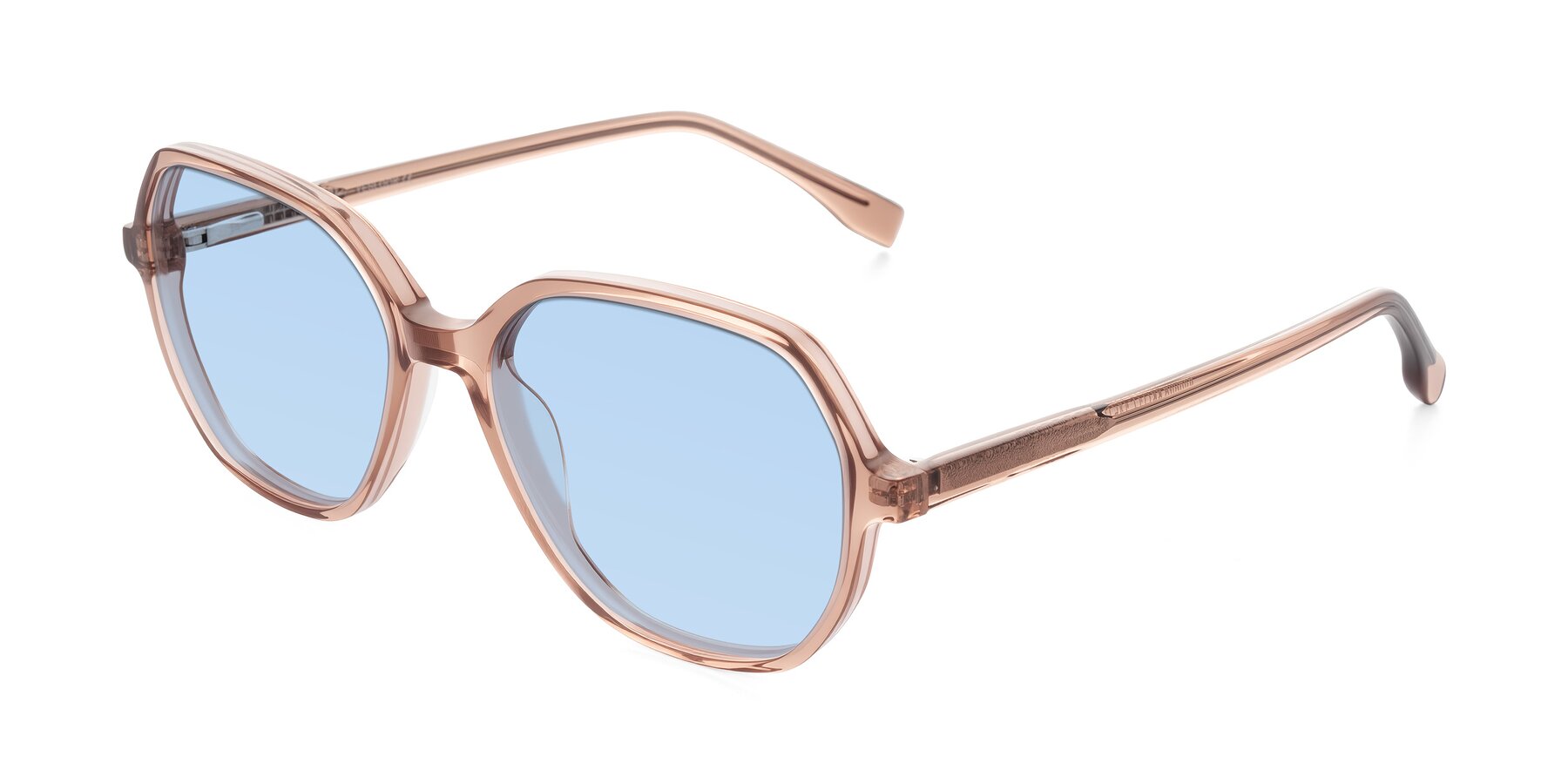 Angle of Avenite in Light Brown with Light Blue Tinted Lenses