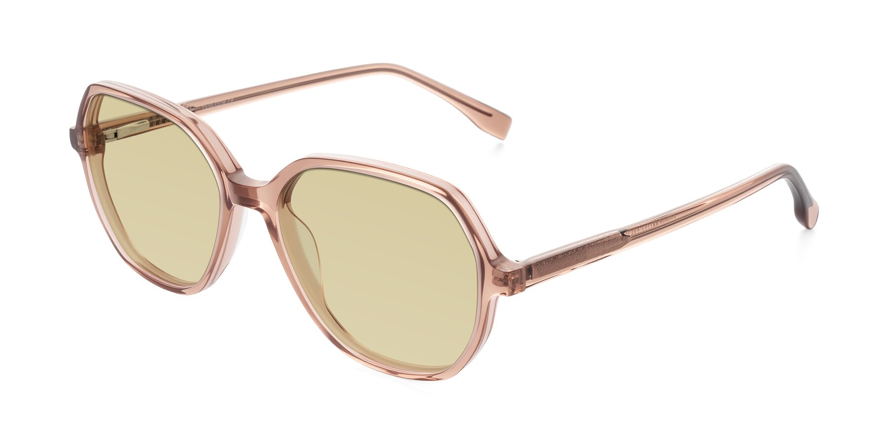 Angle of Avenite in Light Brown with Light Champagne Tinted Lenses