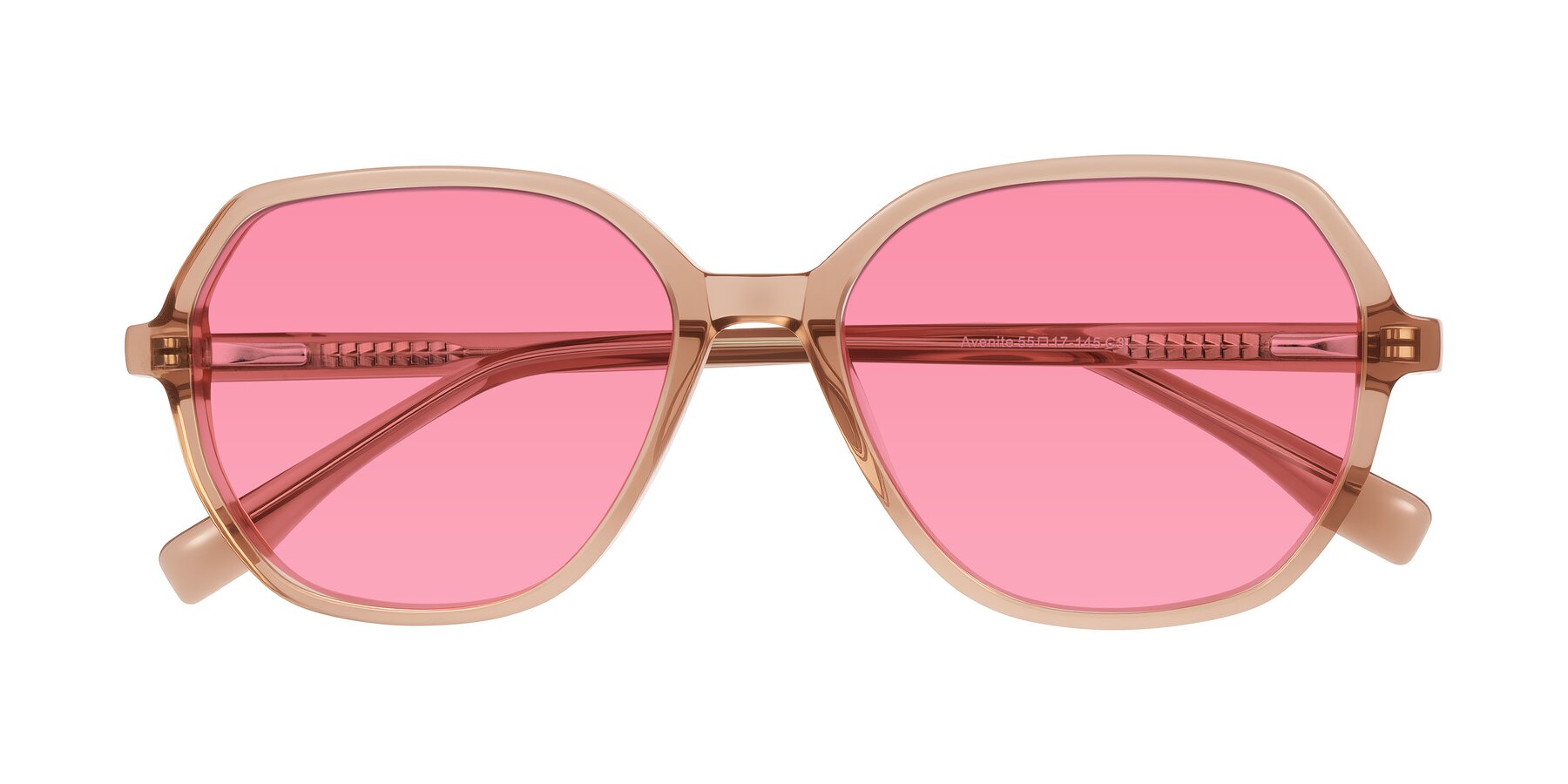 Folded Front of Avenite in Light Brown with Pink Tinted Lenses