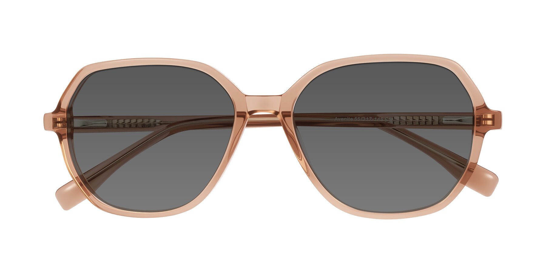 Folded Front of Avenite in Light Brown with Medium Gray Tinted Lenses
