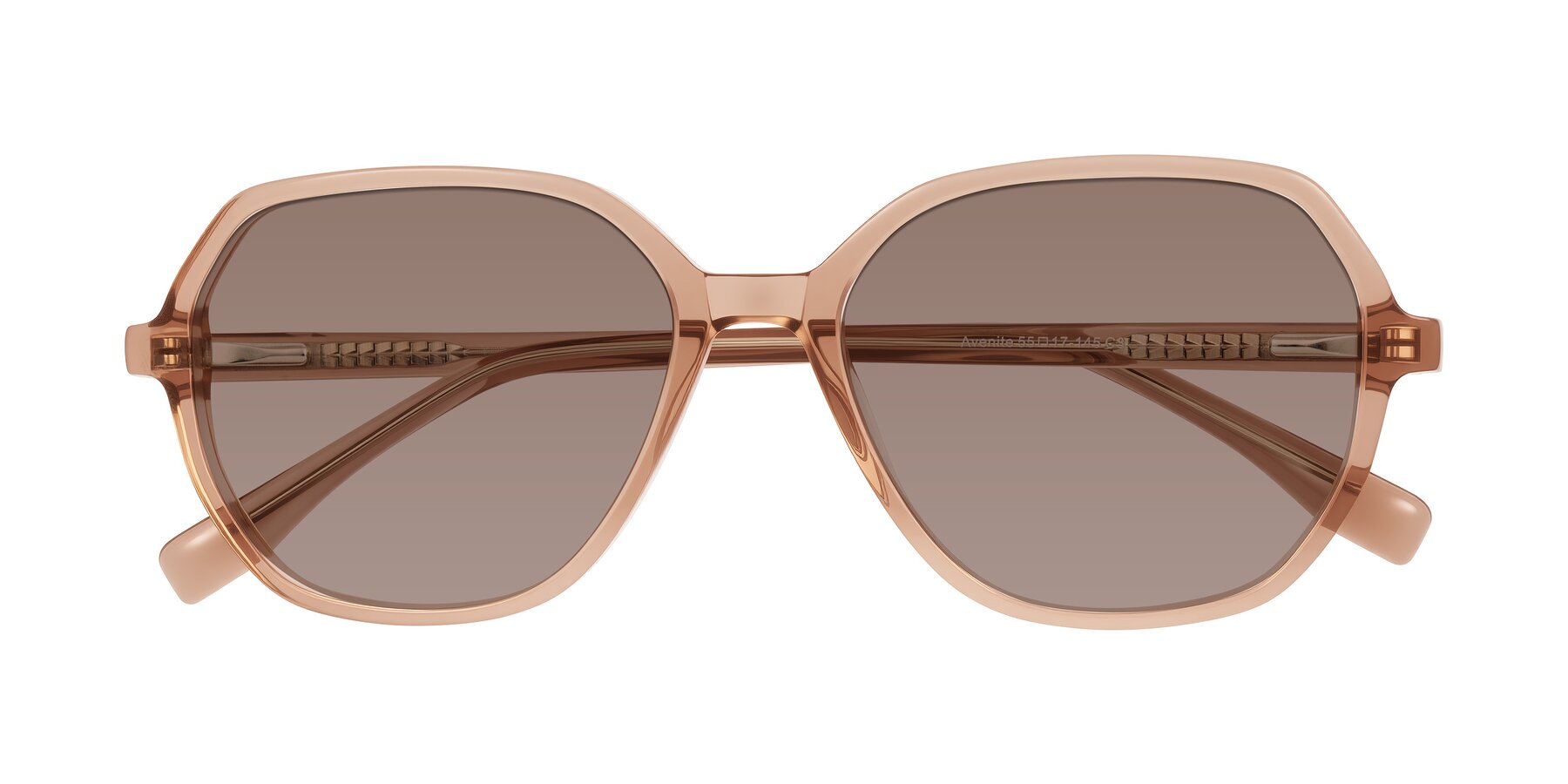 Folded Front of Avenite in Light Brown with Medium Brown Tinted Lenses