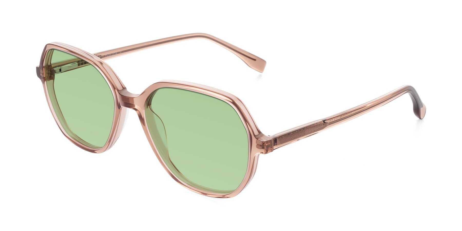 Angle of Avenite in Light Brown with Medium Green Tinted Lenses